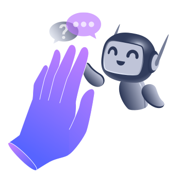 Chatbot high-fives and answers the question PNG, SVG