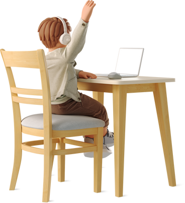 Little boy at the table PNG, SVG